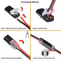 Borne sans fil à dénuder pour LED D2 Type d'emboîtement Connecteur rapide détachable Double fil mâle/femelle Cuivre Nylon