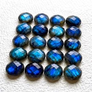 Granate Azul Fuego AA+ Premium, Piedras Preciosas Pulidas con Corte a Doble Cara, 9mm, Redondas Naturales, Diseño de Tablero de Ajedrez, Piedras Sueltas a Granel, Cambio de Color - Product Image 1