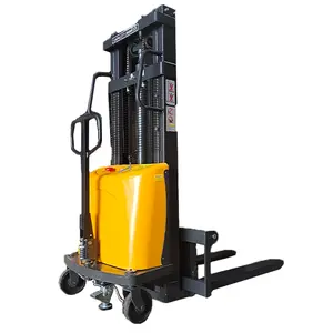 Sollevamento semi-elettrico impilatore pallet stacker a piedi tipo elettrico impilatore carrello elevatore