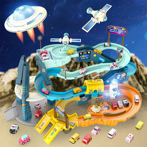ITTL Idées Cadeaux <span class=keywords><strong>Enfants</strong></span> : Ensemble <span class=keywords><strong>de</strong></span> Jeu d'Aventure Ferroviaire avec Voitures et Piste, Jouet pour Garçons et Filles en Plastique ABS, Âges 2-13 ans - Product Image 3