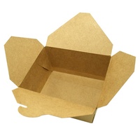 Boîte à lunch jetable en papier kraft imperméable, emballage pour la restauration rapide à emporter