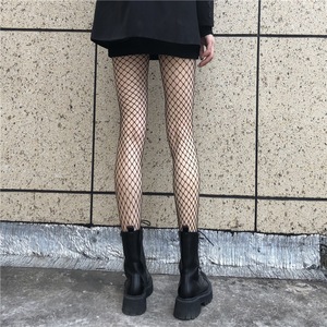 Black Fishnet Stockings Women Thigh High Transparent Cotton Solid Color Summer Autumn Winter Wear - Product Image 3