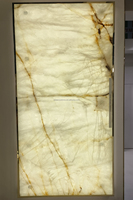 Dalles de quartzite poli Cristallo Vitrum Lux translucide naturel du Brésil, écologiques et durables, pour comptoirs de cuisine, de salle à manger et de salle de bain