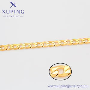 مجوهرات XUPING بالجملة من الصين، سلسلة عنق بسيطة وعصرية للجنسين مطلية بالذهب عيار 24 قيراط مصنوعة من النحاس الصديق للبيئة - Product Image 5