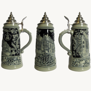 Hofbrauhaus Muenchen Oktoberfest Relief 0,5 L Bière Ankard Gris-Bleu 0,5 L Grès Céramique avec Couvercle PETwer pour Cadeaux - Product Image 2