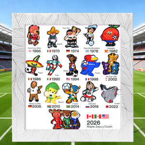 Colección de Mascotas de la Copa Mundial de la FIFA 1966-2026, 16 Piezas de Cuentas de PVC, Adornos Decorativos para Refrigerador, Coleccionables - Product Image 5