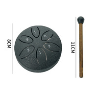 Steel Tongue Drum 6 Notes 3 Inch Mini Handpan Drum Percussion Instrument with Mallets for Meditation Yoga Kids Adults