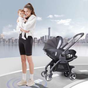 Siège d'auto et <span class=keywords><strong>poussette</strong></span> MOM Favorite <span class=keywords><strong>Poussette</strong></span> de luxe pour bébé <span class=keywords><strong>Poussette</strong></span> pratique et légère pour bébé avec cadre pliable compact - Product Image 1