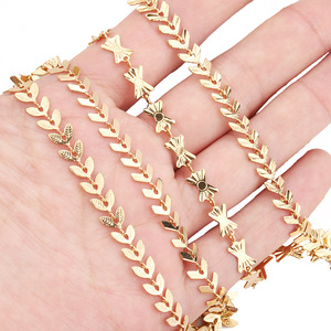 Collier en chaîne en acier inoxydable doré, design papillon, épis de blé, feuille, flèche, bijoux de mode unisexe, cadeau - Product Image 2