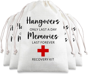 Bolsas de Regalo Personalizadas con Logotipo para Invitados de Boda, Kit para la <span class=keywords><strong>Resaca</strong></span>, de Algodón y Lino de Alta Calidad - Product Image 5