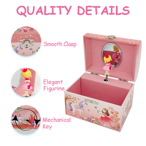 Caja Musical <span class=keywords><strong>de</strong></span> Joyería Elegante <span class=keywords><strong>de</strong></span> la Fábrica Jakos, con Diseño <span class=keywords><strong>de</strong></span> Princesas y Amigas - Regalo Perfecto para <span class=keywords><strong>Cumpleaños</strong></span>, Navidad y Festividades para Niñas - Product Image 3