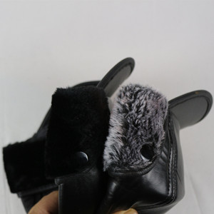 Men's Leather Baseball <b>Cap</b> With Ear Flaps Faux Fur <b>Winter</b> Warm Hat For Middle Aged And Elderly - Product Image 5