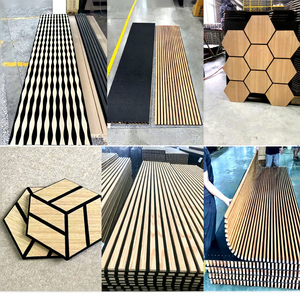 Pannelli Acustici in <span class=keywords><strong>Doghe</strong></span> <span class=keywords><strong>di</strong></span> Legno Ecologici Ignifughi per Soggiorno Camera da Letto Cucina Ufficio Edifici Magazzini Esterni - Product Image 2