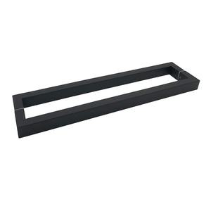 Manija de Puerta de Vidrio Negro Mate Personalizada, Fabricante de Manijas Minimalistas en Forma de H de Gran Tamaño para Entrada Interior y Exterior - Product Image 2