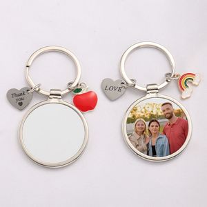 Metal Circular Diy Blank Bag Decoration Heat Transfer Printing Bottle Opener <b>Keychain</b> - Product Image 2