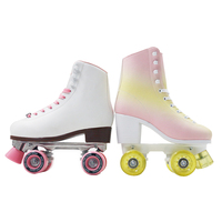 Patins à roulettes d'extérieur pour enfants Jun Ran JR-1104 avec frein, roues roses clignotantes, roulements ABEC-7 et roues en PU