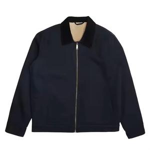 Chaqueta de Trabajo de Mezclilla de Lona Vintage con Cierre, Chaqueta Informal de Invierno de Algodón Negra para Hombre con Logotipo Personalizado YIMAI, de Buena Calidad - Product Image 1