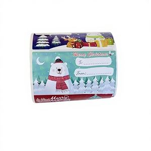 Pegatinas Adhesivas Decorativas de Dibujos Animados Navideños, Impermeables y Escribibles para Cajas de Regalo, Material de Papel - Product Image 1