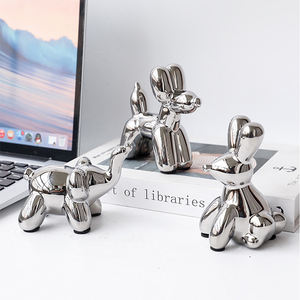 Ornements en céramique personnalisés en forme de chien ballon, singe, <span class=keywords><strong>lapin</strong></span>, éléphant, plaqués argent, petits cadeaux pour la décoration de la chambre d'enfant, art déco - Product Image 6