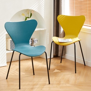 Nordic <b>Plastic</b> <b>Dining</b> <b>Chairs</b> Modern Minimalist Durable Cushioned Restaurant Furniture Commercial Use - Product Image 2