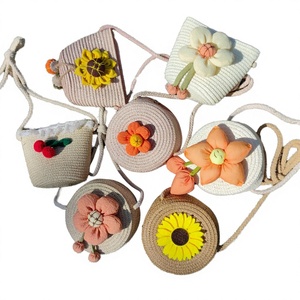 Bolso de Playa Pequeño y Bonito de Paja con Cierre para Niños, Envío Directo - Product Image 1