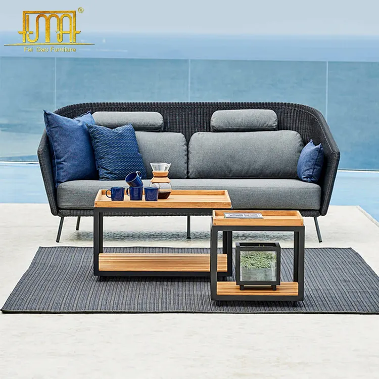 Simple design durable outdoor sofa 5 star hotel rattan wicker sofa set for hotel