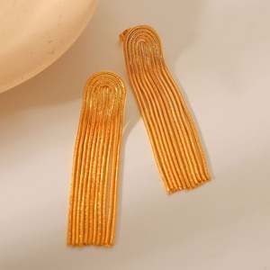 Tassel Earrings <b>Stainless</b> <b>Steel</b> Jewelry 18K Gold Plated <b>Jewellery</b> for Women Boucles D'oreilles En Acier Inoxydable Bijoux Femme - Product Image 4