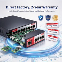 8 Port 10/100M + 2 Uplink 100Mbps Network POE Switch Unmanaged Fast Ethernet LAN Switch untuk Kamera IP CCTV Jaringan Kantor