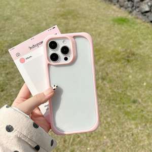 Coque pour iPhone 16 Pro Max, couleur bonbon simple, rainure transparente, protection intégrale antichoc - Product Image 2