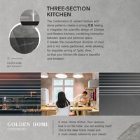 Cuisine industrielle BECKONING |   Rangement modulaire 80/20 dissimulé/visible |   6 finitions à texture ciment |   Verre Laqué Stratifié