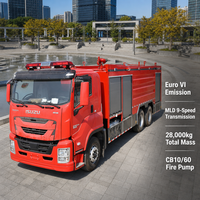 Véhicule de lutte contre l'incendie diesel 6x4 robuste, capacité de 14000 litres d'eau, réservoir de poudre sèche de 1000 kg, camion de sauvetage