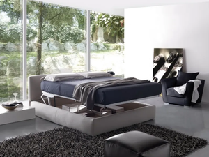 <span class=keywords><strong>Letto</strong></span> Moderno Imbottito con Contenitore, Struttura a Doghe, Rivestimento in Velluto, Struttura in Legno, Sistema di Sollevamento a Gas, <span class=keywords><strong>Testiera</strong></span> Imbottita - Product Image 4