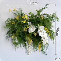 Guirlande de fleurs artificielles pour toile de fond, roses blanches, orchidées dansantes, verdure suspendue, pour mariage, location de fête, décoration de vitrine
