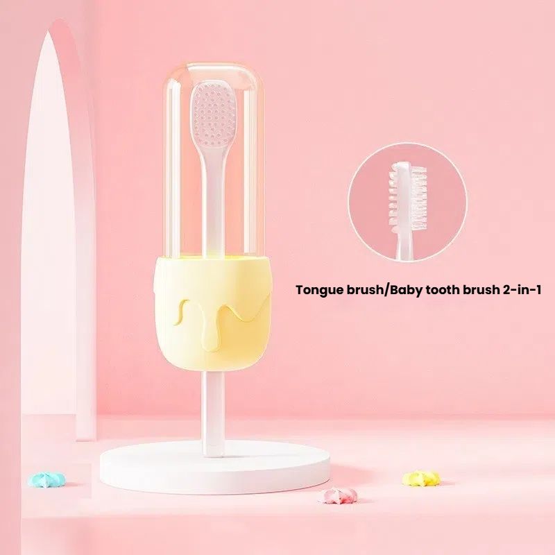 Brosse à dents jaune pour bébé