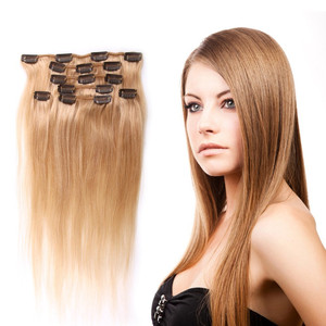 Virgin Clip in Hair Extension <strong>New</strong> Products 2023 24# and 27# Natural Raw Indian <strong>Straight</strong> <strong>Brazilian</strong> Hair Bundle Gs Split Knotted - Product Image 1