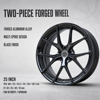 Jantes de voiture sport MOJIO 25 pouces 5x112 en alliage d'aluminium forgé T6061, monobloc, légères, personnalisées ET PCD pour voitures de performance
