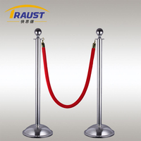 Traust noir rouge aéroport barrière de trafic velours tapis corde or métal poteaux pôle Durable tapis velours plastique acier