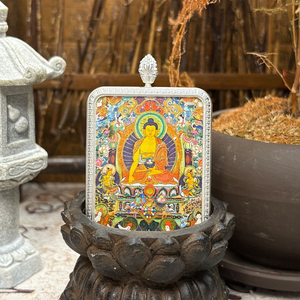 Exquisito Colgante Thangka para <span class=keywords><strong>Coche</strong></span>: Colgante Thangka Tibetano de Mahavairocana - Product Image 2