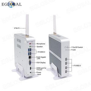 Mini ordinateur sans ventilateur EGLOBAL, processeur Intel Core <span class=keywords><strong>E2</strong></span>-i5-8250U, DDR3, SSD MSATA, Win10, VGA, HD, WiFi, Gigabit LAN, Linux, Mini PC - Product Image 1