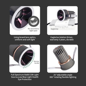 Spot encastré LED de haute qualité <span class=keywords><strong>7w</strong></span> en aluminium COB, IP20, pour plafond - Product Image 3