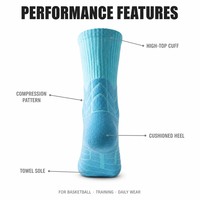 Nouvelles chaussettes de basketball tricotées pour hommes, couleur macaron, épaisses, montantes, élite, séchage rapide, antidérapantes, anti-transpiration