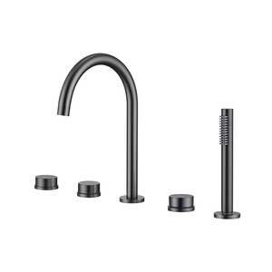 Hongdec thiết kế hiện đại lưu vực vòi Vòng dọc năm lỗ lưu vực vòi sàn gắn lưu vực vòi nước - Product Image 3