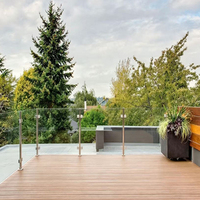 HIMOWAY Support de balustrade pour balcon et escalier, en acier inoxydable, pour garde-corps en verre
