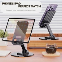 Support de téléphone portable pliable rotatif à 360 degrés pour bureau, support de bureau réglable pour smartphone, mobile et tablette, nouveauté 2025