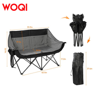 WOQI Chaise causeuse portable avec structure dorsale complète Porte-gobelet et sièges rembourrés plus frais pour l'extérieur