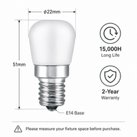 Ampoule LED E14 en céramique plastique 2835, 4 LED, 2W, 160LM, Ra>80, pilote RC, AC220-240V, certifiée CE/FCC, pour usage résidentiel