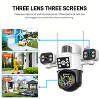 Cámara de Seguridad Wifi Wistino V380 Pro 9MP con Tres Lentes, Visión Nocturna en Color, Seguimiento Automático y Alarma