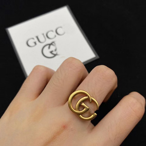 Bague ajustable en alliage Gu Jia Double G, style rétro classique, élégante et luxueuse, pour femme, style européen et américain - Product Image 6