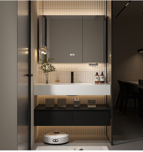 Cabinet with Ceramic Basin for <b>Small</b> Apartments Space-Saving Aluminum <b>Corner</b> Bathroom Vanity - Product Image 2