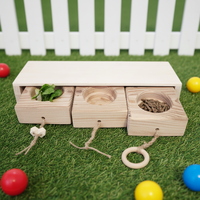 Jouet interactif en bois fait main pour lapin et petits animaux – Boîte à friandises